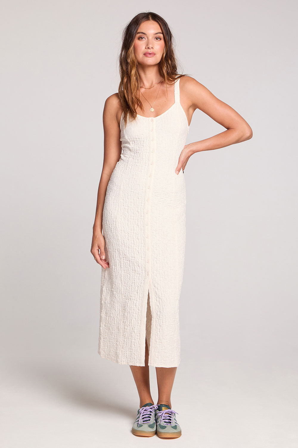 white ribbed midi dress Dress Forum - Keep It Simple Button Detail Ribbed Midi Dress