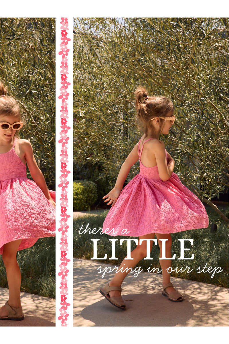 Saltwater Littles Spring Delivery Two girls collection featuring soft spring dresses and everyday sets