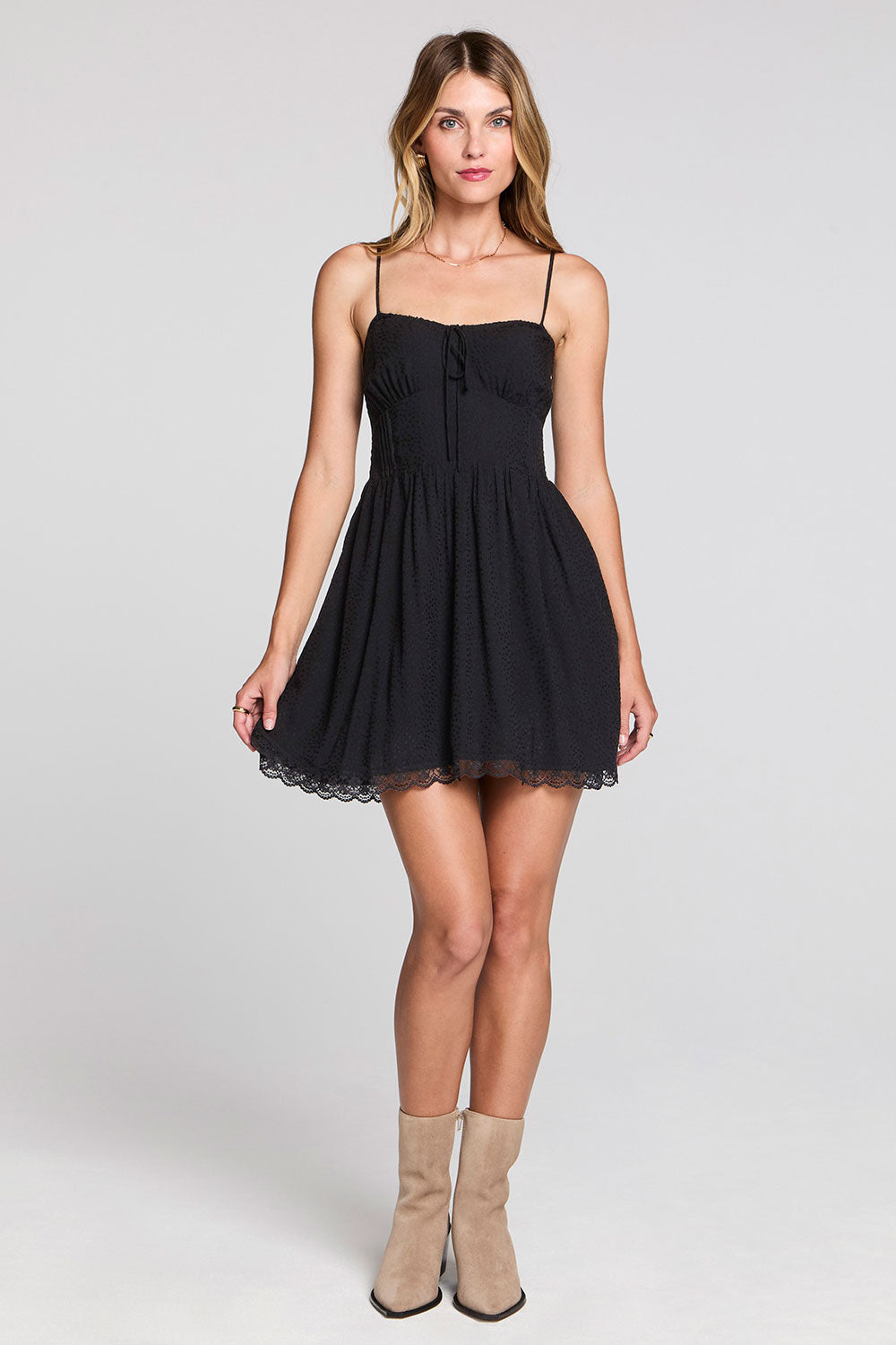 mini dress with long sheer overlay Strapless lace mini dress with sheer overlay the Aliza Mini Dress delivers a flattering body-contouring fit perfect for date nights, parties, and upscale evening events. Shop this elegant little black dress