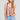 Front view of a woman wearing the Saltwater Luxe Chelsee Natural Top on a neutral background