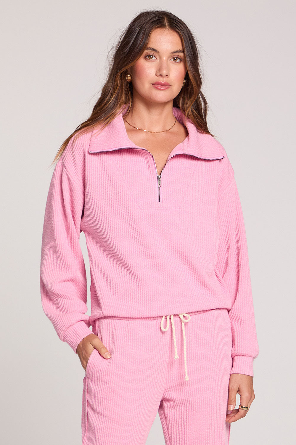Half Zip Petunia Seam Pullover | Cropped Wide Collar Half Zip Pullover ...