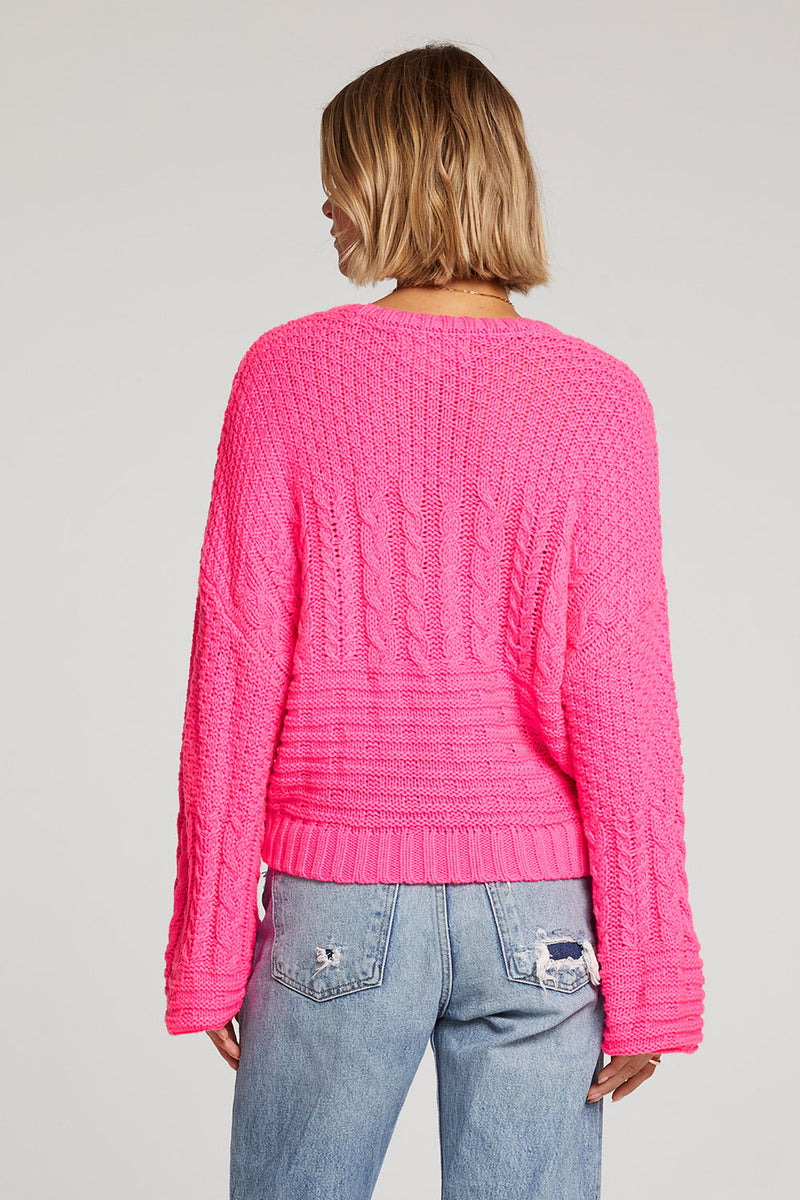 Cream Luxe Lace Back Knit Sweater, Knitwear