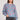 Saltwater Luxe Ronnie Sweater in Dusty Blue with pink floral pattern and ribbed trim shown from the front on a white background