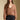 Front view of a woman wearing the Saltwater Luxe  Louis Sweater on a neutral background with petite necklace