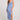 Front view of a woman wearing the Saltwater Luxe Woven Worn Blue Tank Midi Dress on a neutral background