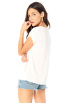Rolled Short Sleeve Tee - White,saltwater luxe,Saltwater Luxe,WOMENS
