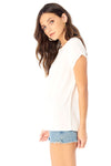 Rolled Short Sleeve Tee - White,saltwater luxe,Saltwater Luxe,WOMENS
