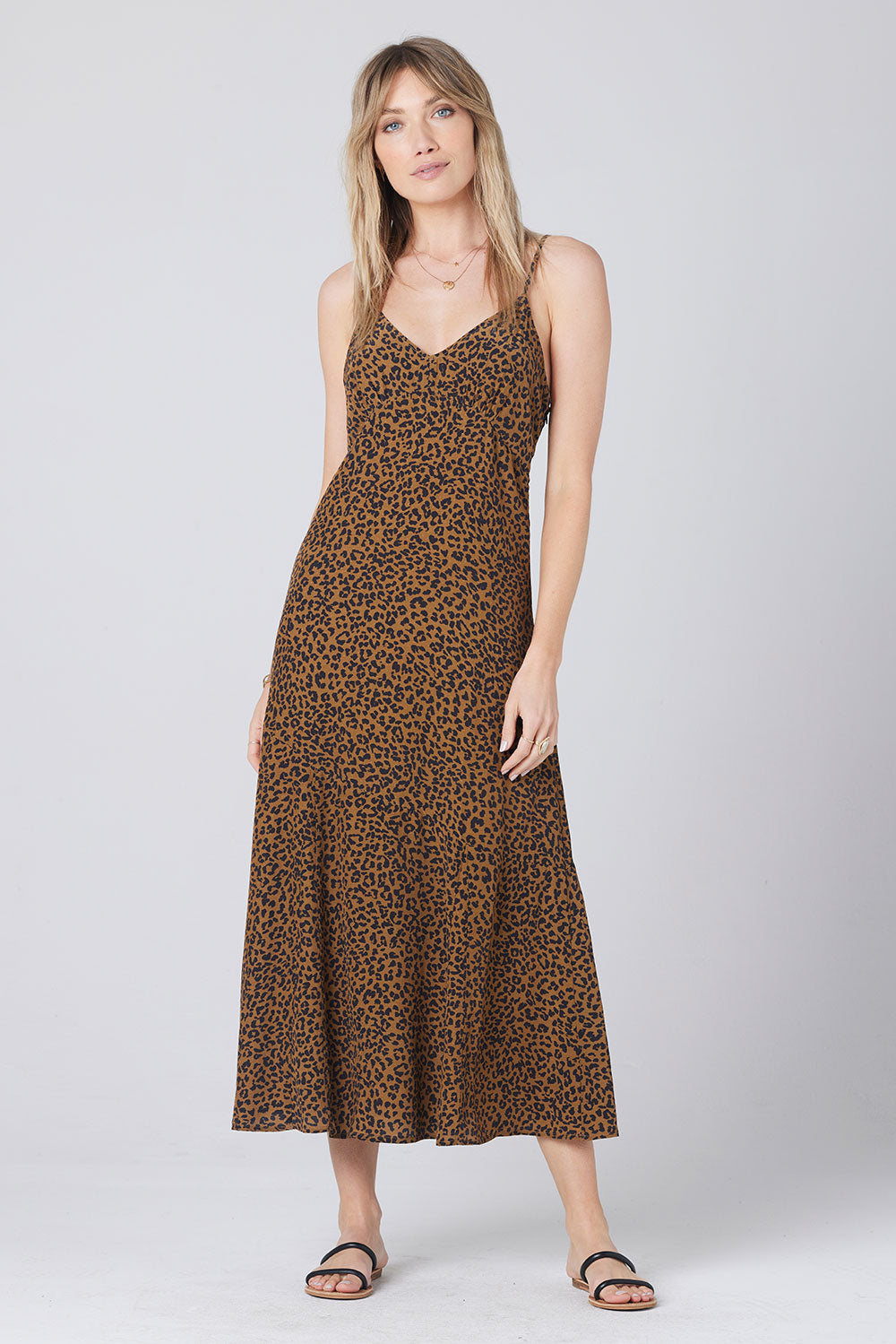 Vero moda leopard print midi dress hotsell